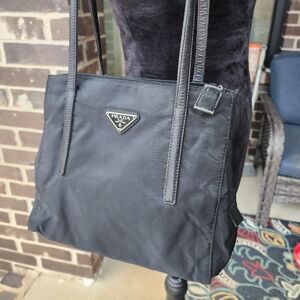 Authentic Prada Black Nylon Shoulder Bag
